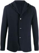 Emporio Armani Hooded Button-up Cardigan - Blue
