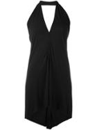 Rick Owens Lilies Halterneck Tank, Women's, Size: 38, Black, Viscose/cotton/polyamide