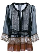 Alberta Ferretti Silk Blouse With Lace Trim