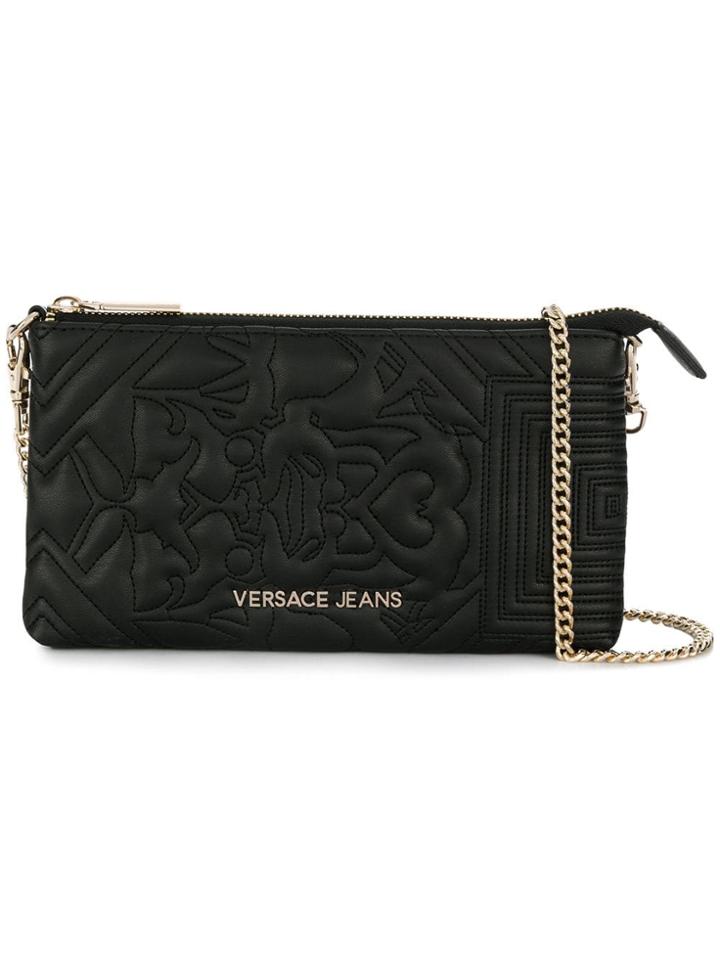 Versace Jeans Quilted Details Shoulder Bag - Black