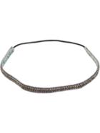 Serpui Embellished Headband, Women's, Grey, Leather/crystal