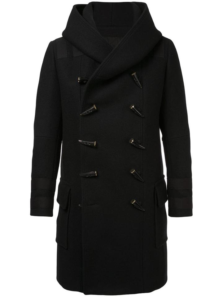 Balmain Double-breasted Duffle Coat - Black