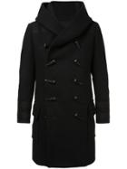 Balmain Double-breasted Duffle Coat - Black