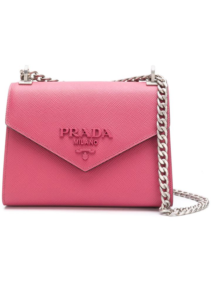 Prada Monochrome Saffiano Crossbody Bag - Pink & Purple