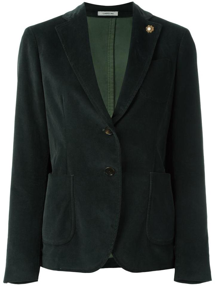 Lardini Patch Pockets Blazer, Women's, Size: 46, Green, Cotton/spandex/elastane/polyester