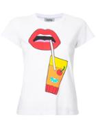 Yazbukey Glass Lips Print T-shirt, Women's, Size: Medium, White, Cotton