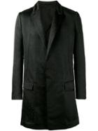 Haider Ackermann Single Breasted Cloque Coat, Men's, Size: 48, Black, Silk/cotton/wool