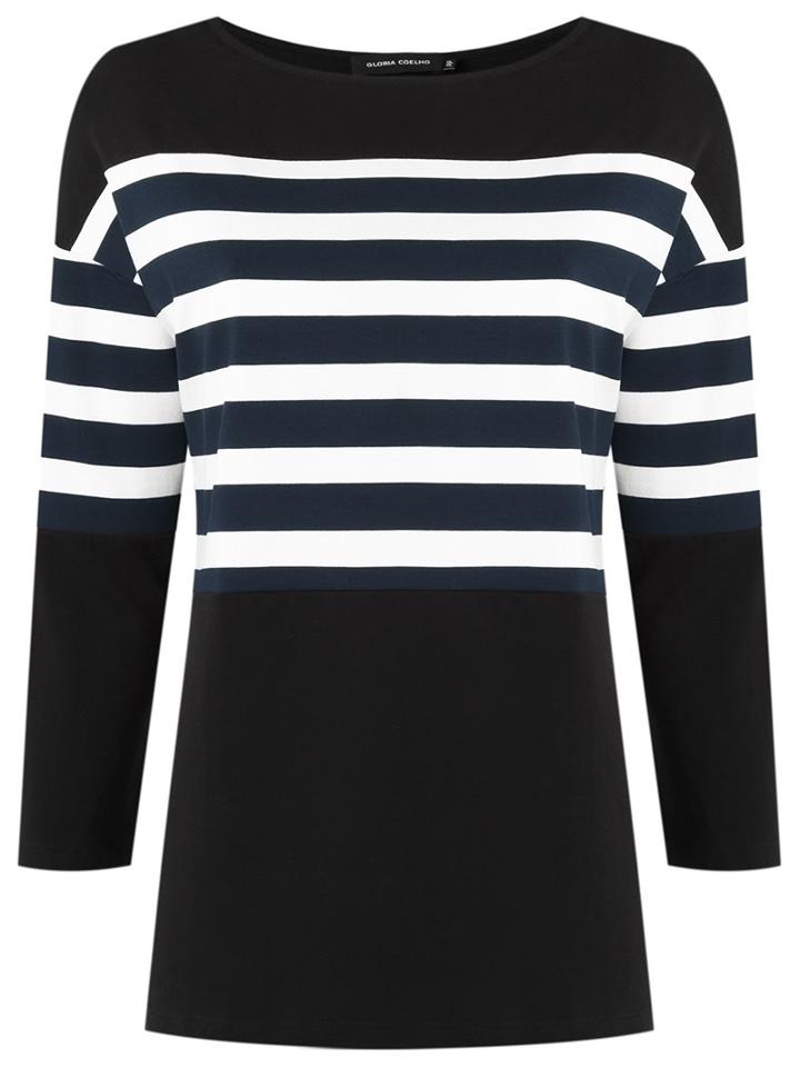 Gloria Coelho Striped Blouse, Women's, Size: Pp, Black, Spandex/elastane/viscose