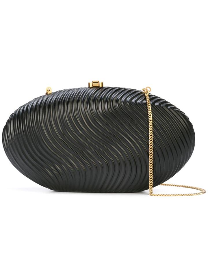 Rocio Rounded Shape Clutch Bag - Black