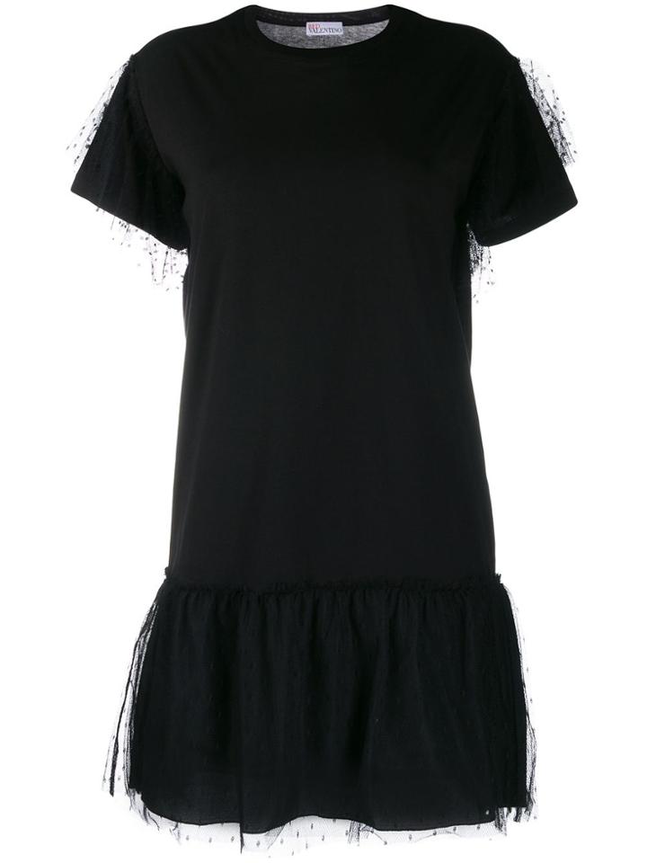 Red Valentino Love You Tulle Overlay Dress - Black