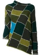 Marni Asymmetric Patchwork Sweater - Green