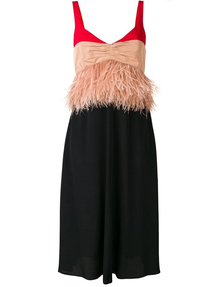 Nº21 Feather Embellished Midi Dress - Black