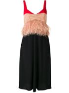 Nº21 Feather Embellished Midi Dress - Black