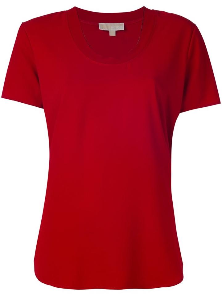 Michael Michael Kors Round Neck T-shirt, Women's, Size: Xs, Red, Polyester/spandex/elastane