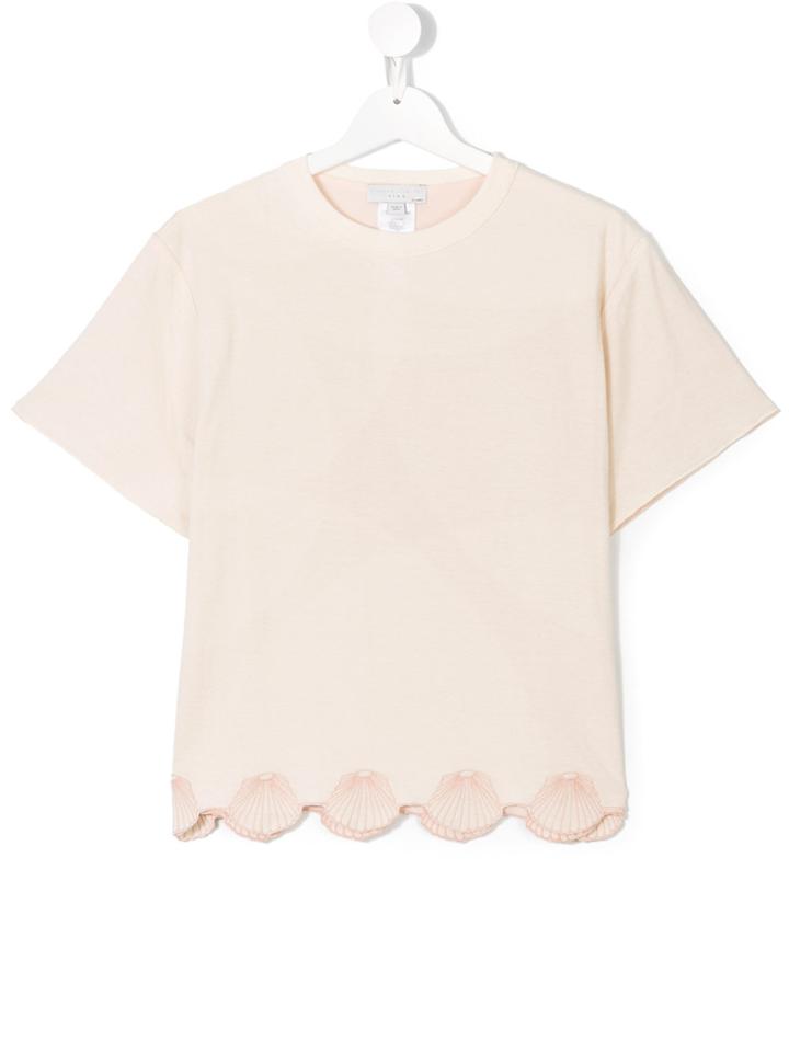 Stella Mccartney Kids Teen Shell Appliqué T-shirt - Nude & Neutrals