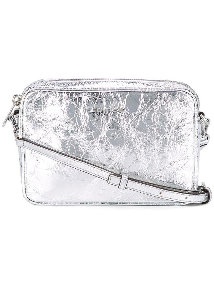 Michael Michael Kors Logo Plaque Shoulder Bag, Women's, Grey, Leather