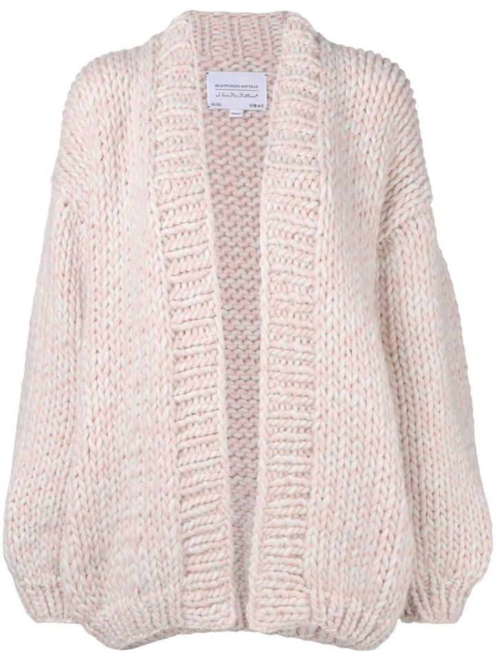 I Love Mr Mittens Chunky Open Front Cardigan - Pink