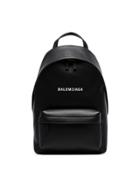 Balenciaga Black Everyday Logo Leather Backpack
