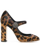Dolce & Gabbana Leopard Print Mary Jane Pumps - Brown