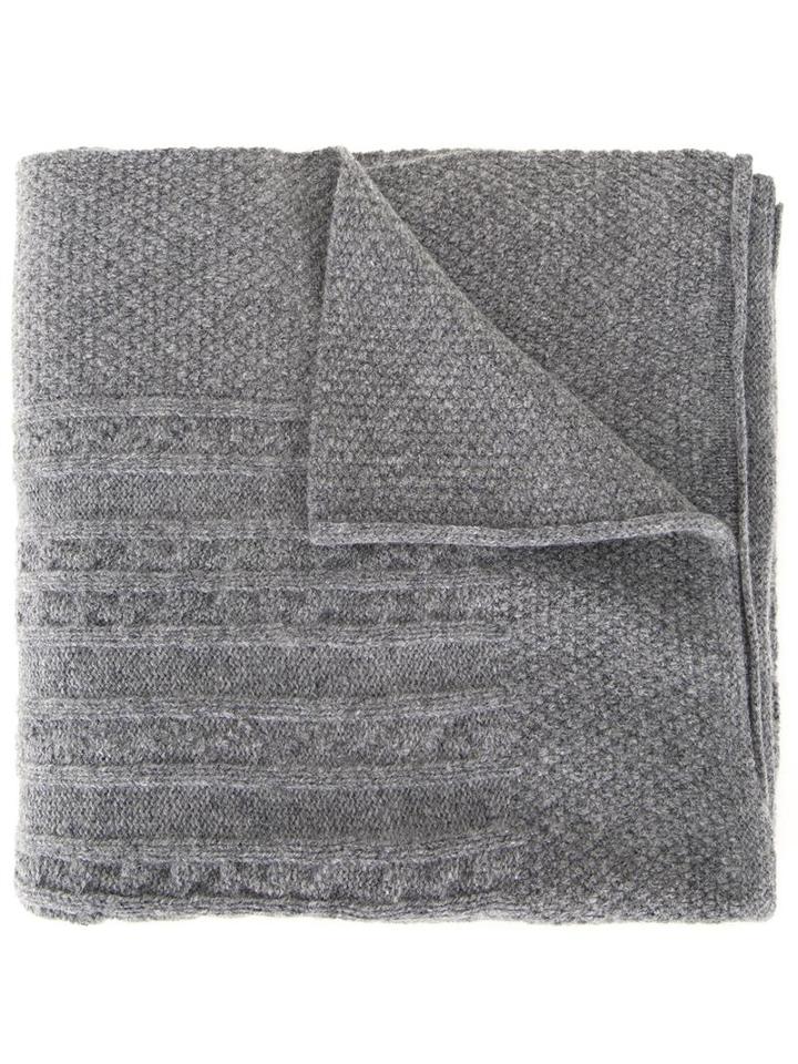 Inverallan Cable Knit Scarf, Women's, Grey, Wool