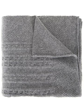 Inverallan Cable Knit Scarf, Women's, Grey, Wool