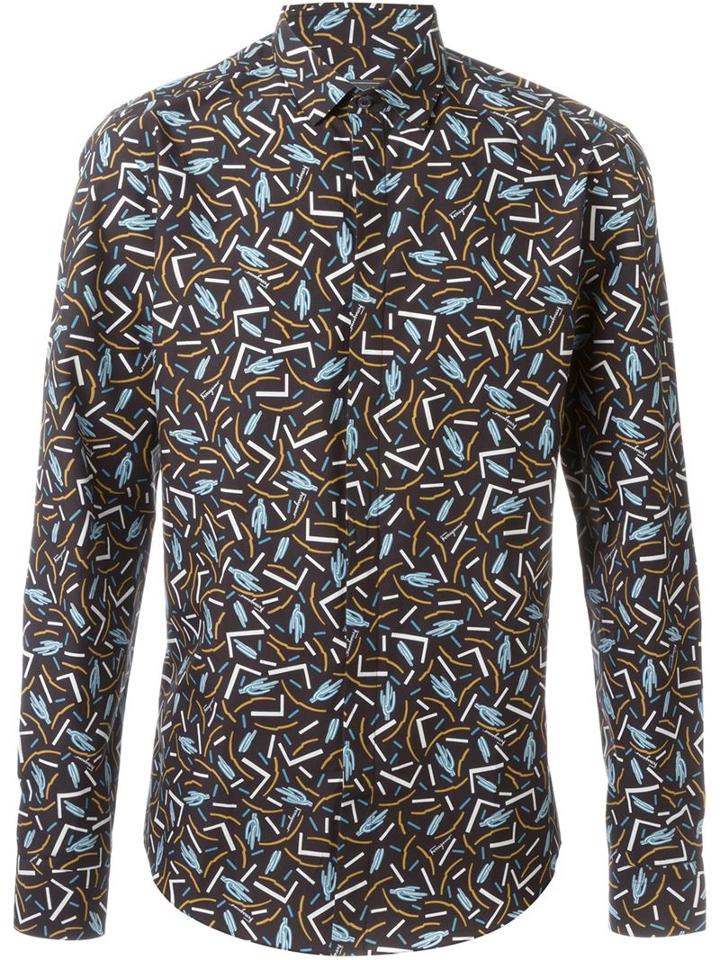 Salvatore Ferragamo Cactus Print Shirt