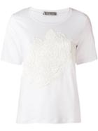 D.exterior Floral Embroidered T-shirt - White