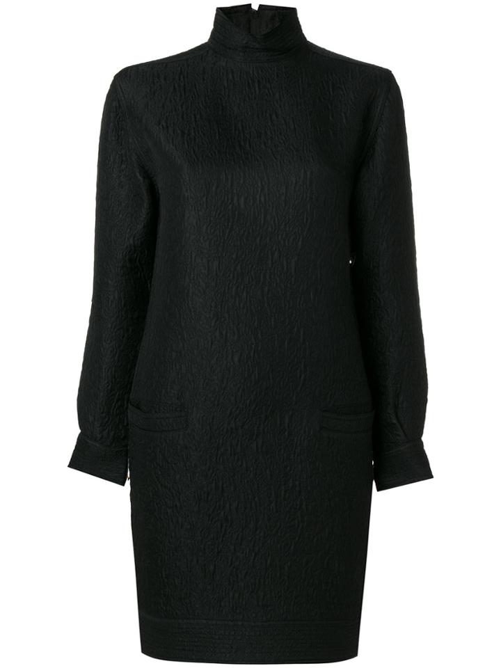 Versace Vintage Turtleneck Quilted Dress - Black