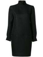 Versace Vintage Turtleneck Quilted Dress - Black