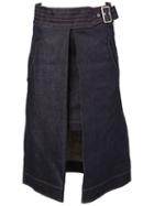 Sacai A-line Open Denim Skirt, Women's, Size: 4, Blue, Cotton/linen/flax/polyurethane