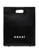 Sacai Medium Logo Print Shopper Bag - Black