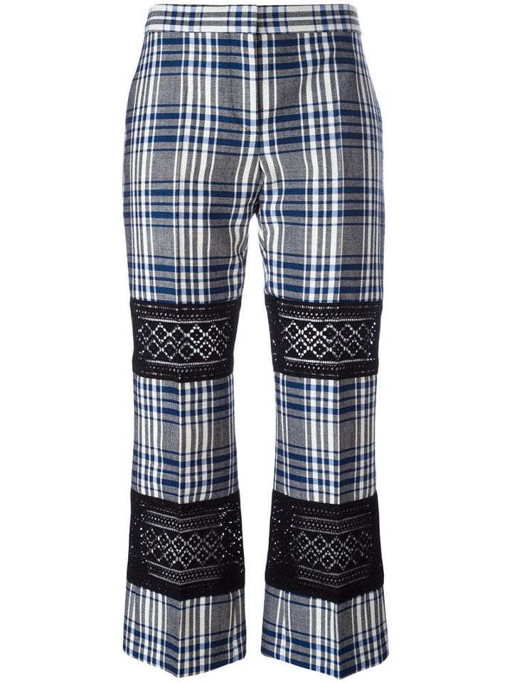 Alexander Mcqueen - Lace-panelled Cropped Trousers - Women - Cotton/polyamide/polyester/virgin Wool - 42, Cotton/polyamide/polyester/virgin Wool