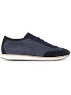 Henderson Baracco Scalloped Tongue Lace-up Sneakers - Blue