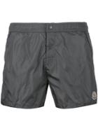 Moncler - Logo Plaque Swimming Trunks - Men - Polyamide/polyester - Xl, Grey, Polyamide/polyester