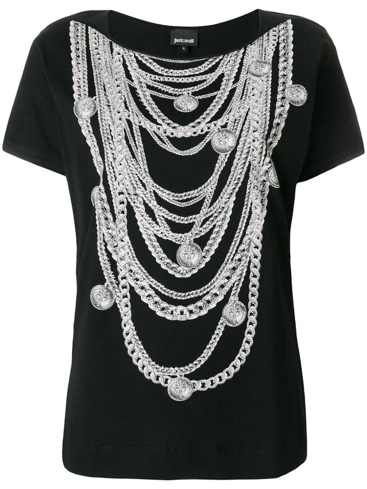 Just Cavalli Chain Necklace Print T-shirt - Black