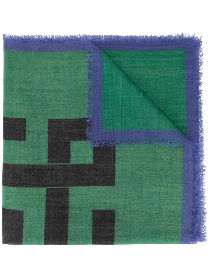 Haider Ackermann Printed Wool Scarf - Green