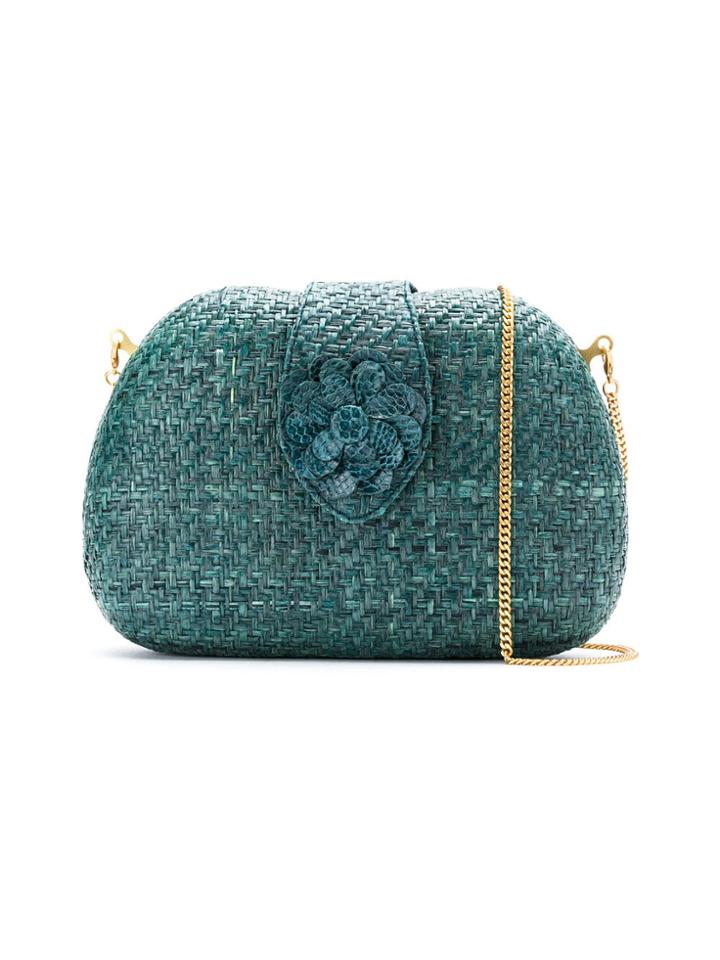 Isla Raffia Clutch - Blue