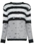 Guild Prime Striped Fluffy Jumper - Grey