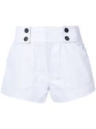 Derek Lam 10 Crosby - Double-fastening Mini Shorts - Women - Cotton/acrylic/spandex/elastane - 2, White, Cotton/acrylic/spandex/elastane