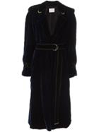 Lanvin Peaked Lapel Belted Coat - Blue