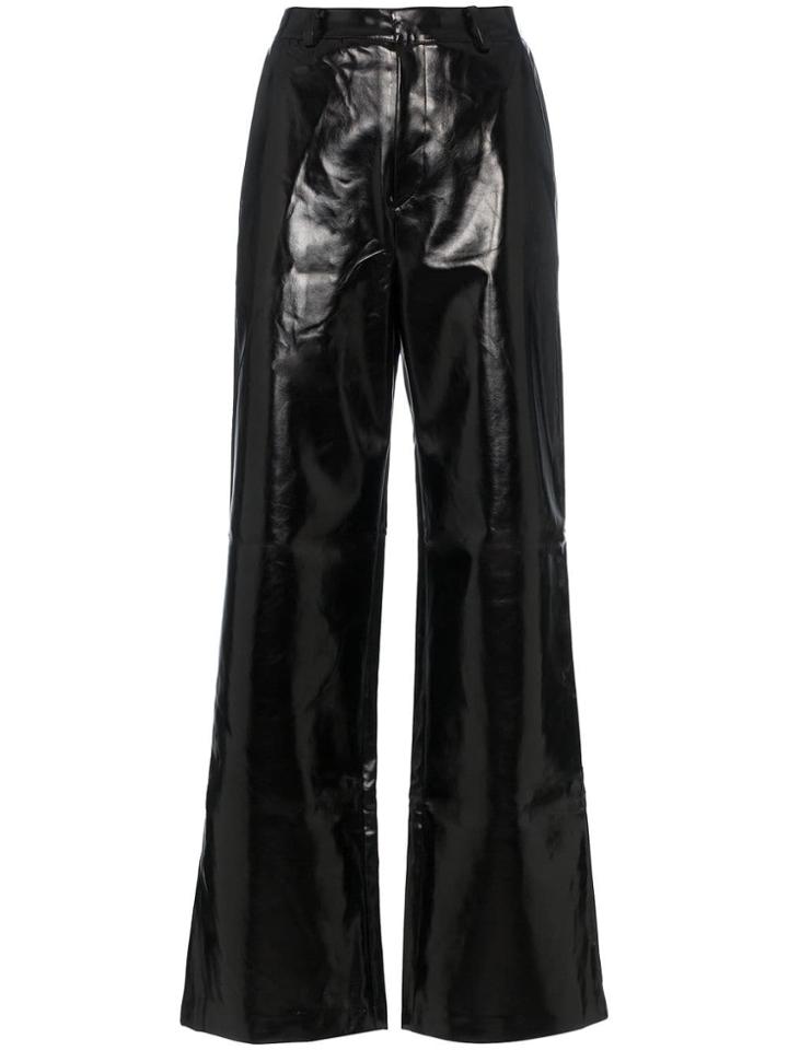 Charm's High Waisted Straight Leg Leather Trousers - Unavailable