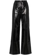 Charm's High Waisted Straight Leg Leather Trousers - Unavailable