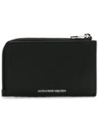 Alexander Mcqueen Zip Coin Card Holder Wallet - Black