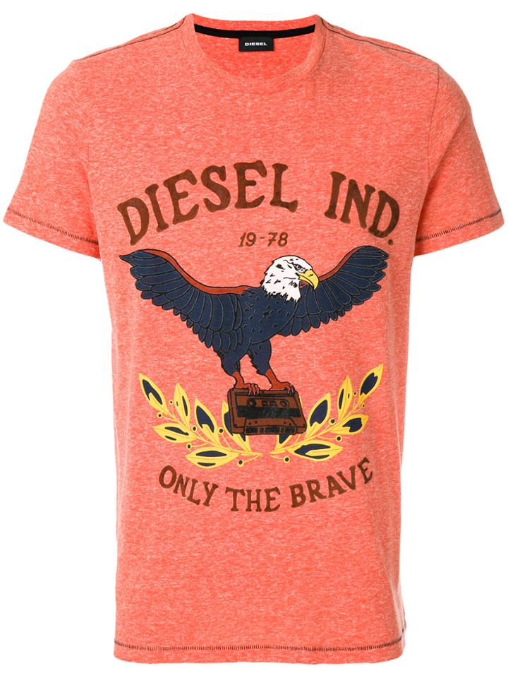 Diesel Only The Brave Printed T-shirt - Yellow & Orange
