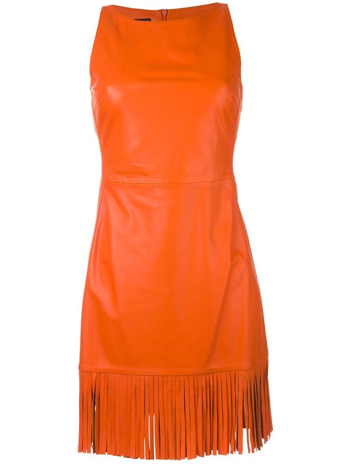 Boutique Moschino Fringed Fitted Dress - Yellow & Orange