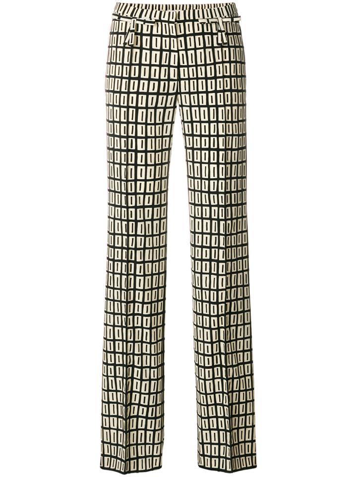 Valentino Graphic Squares Printed Trousers - White