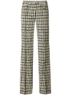 Valentino Graphic Squares Printed Trousers - White