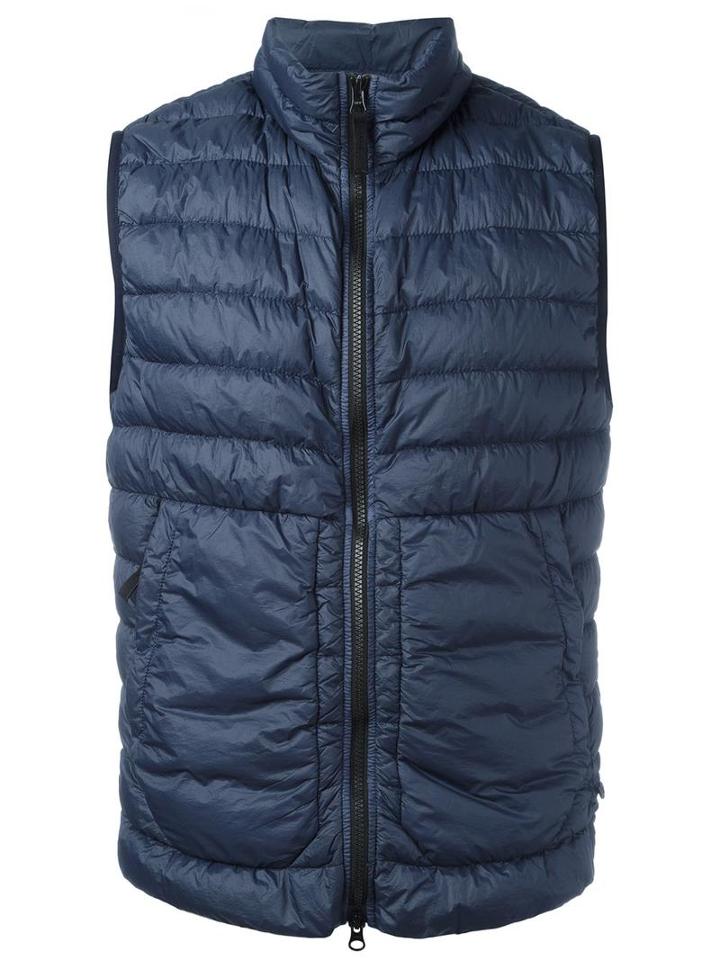 Stone Island High Neck Down Jacket, Men's, Size: Small, Blue, Polyamide/feather Down