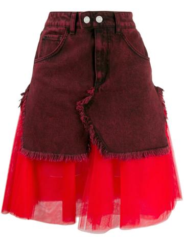 Brognano Layered Fabric Mix Skirt