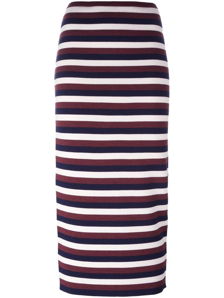 Victoria Beckham Striped Knitted Skirt